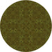 Square Patterned Olive Green Rug, pat2809grn