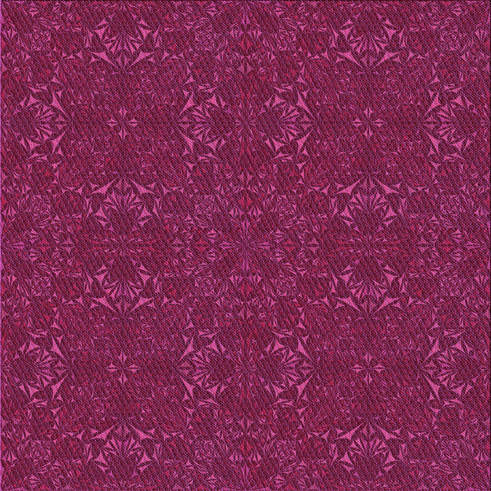 Round Patterned Deep Pink Rug, pat2809pur