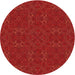 Square Machine Washable Transitional Fire Red Rug, wshpat2809