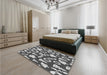 Patterned Cloud Gray Rug in a Bedroom, pat281gry