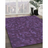 Patterned Plum Purple Rug, pat2810blu