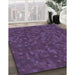 Patterned Plum Purple Rug in Family Room, pat2810blu