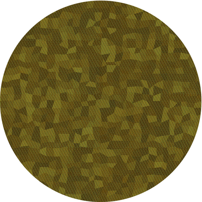 Square Patterned Dark Yellow Green Rug, pat2810grn