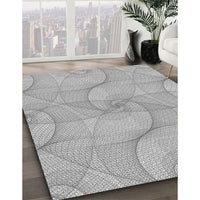 Patterned Platinum Silver Gray Rug, pat2811gry