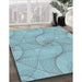 Patterned Koi Blue Rug in Family Room, pat2811lblu