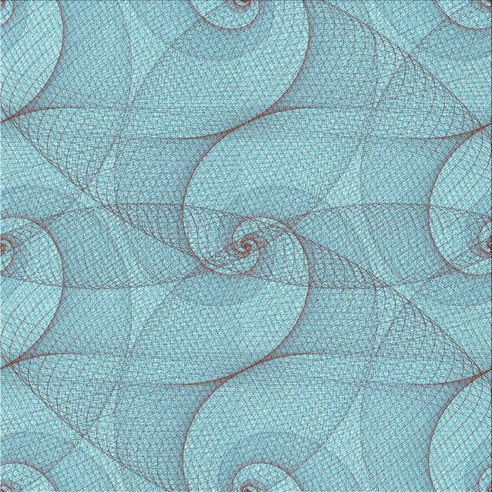 Round Patterned Koi Blue Rug, pat2811lblu