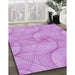 Machine Washable Transitional Blossom Pink Rug in a Family Room, wshpat2811pur