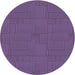 Square Patterned Purple Rug, pat2813blu