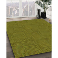 Patterned Dark Bronze Brown Rug, pat2813grn