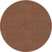 Square Patterned Mahogany Brown Rug, pat2813lblu