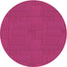 Square Patterned Deep Pink Rug, pat2813pur
