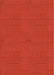 Machine Washable Transitional Fire Red Rug, wshpat2813