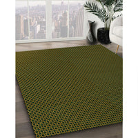 Patterned Olive Green Rug, pat2814grn