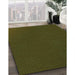 Patterned Olive Green Rug in Family Room, pat2814grn