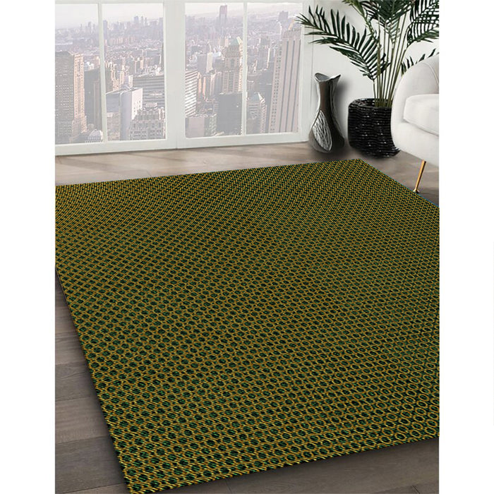 Machine Washable Transitional Olive Green Rug in a Family Room, wshpat2814grn