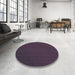 Round Patterned Purple Lily Purple Rug in a Office, pat2814lblu