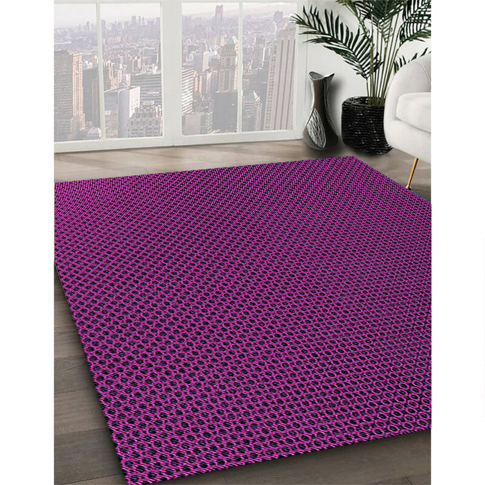 Machine Washable Transitional Fuchsia Magenta Purple Rug in a Family Room, wshpat2814pur