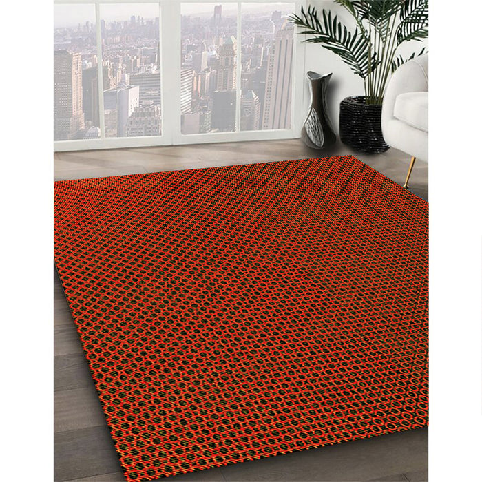 Machine Washable Transitional Red Brown Rug in a Family Room, wshpat2814yw