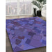 Patterned Purple Rug in Family Room, pat2815blu