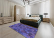 Patterned Purple Rug in a Bedroom, pat2815blu