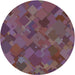 Square Patterned French Lilac Purple Rug, pat2815lblu