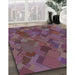 Patterned French Lilac Purple Rug in Family Room, pat2815lblu