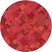 Square Patterned Red Rug, pat2815org