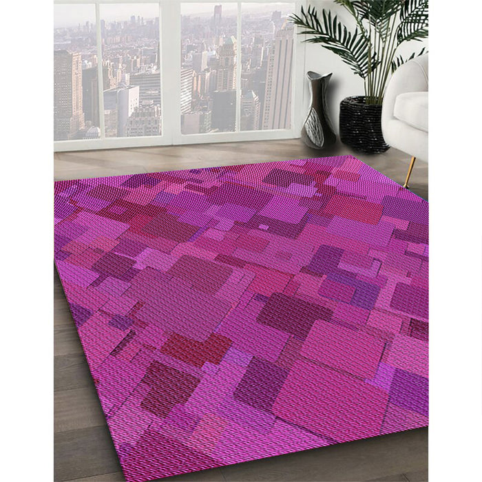 Machine Washable Transitional Medium Violet Red Pink Rug in a Family Room, wshpat2815pur