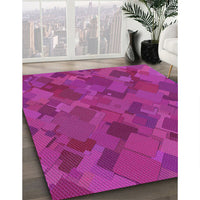 Patterned Medium Violet Red Pink Rug, pat2815pur