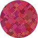 Sideview of Patterned Pink Novelty Rug, pat2815