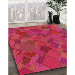 Machine Washable Transitional Pink Rug in a Family Room, wshpat2815
