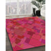 Patterned Pink Novelty Rug in Family Room, pat2815