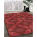 Machine Washable Transitional Red Rug in a Family Room, wshpat2816brn