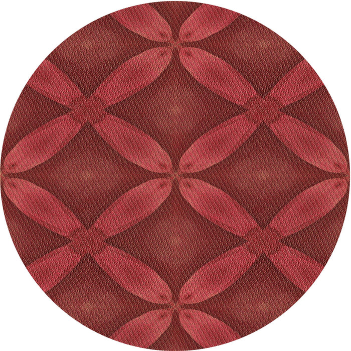 Square Patterned Red Rug, pat2816brn