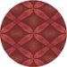 Square Patterned Red Rug, pat2816brn