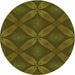 Square Patterned Olive Green Rug, pat2816grn