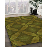 Patterned Olive Green Rug, pat2816grn