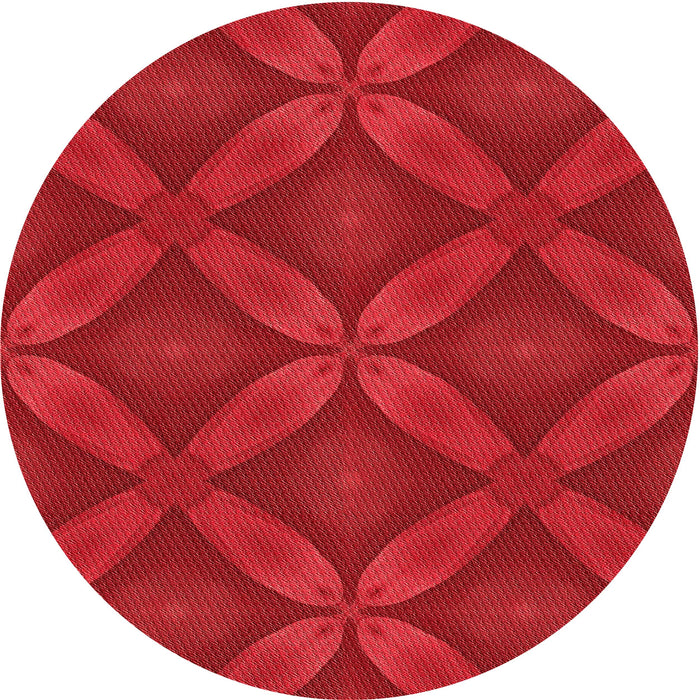 Square Patterned Red Rug, pat2816rd
