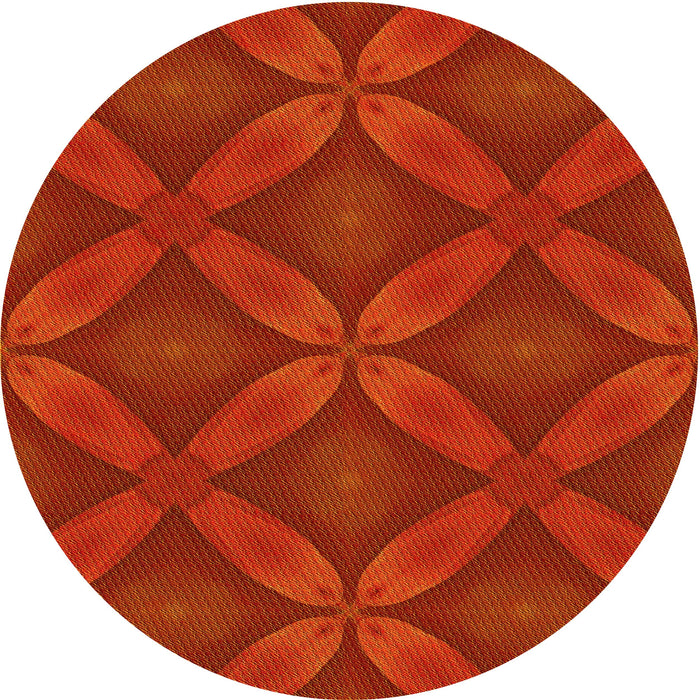 Square Patterned Scarlet Red Rug, pat2816yw