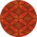 Square Patterned Scarlet Red Rug, pat2816yw