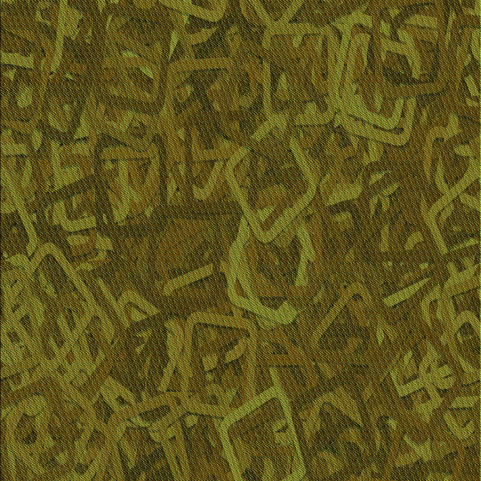 Patterned Dark Yellow Green Rug, pat2817grn