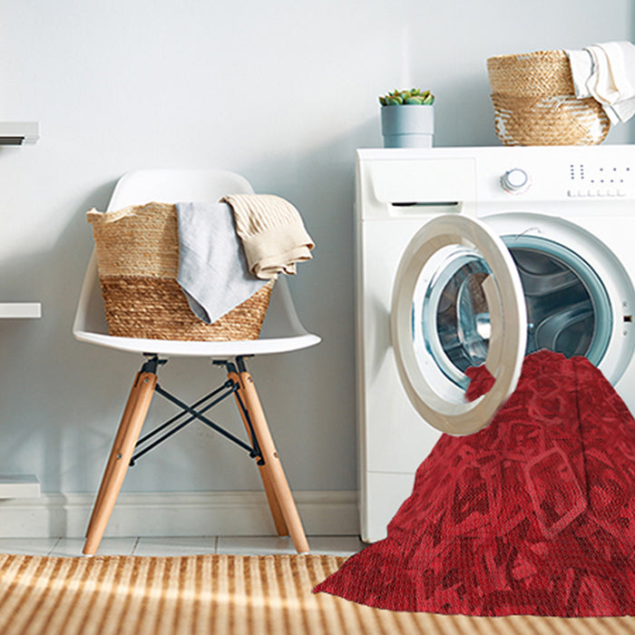 Machine Washable Transitional Red Rug in a Washing Machine, wshpat2817rd