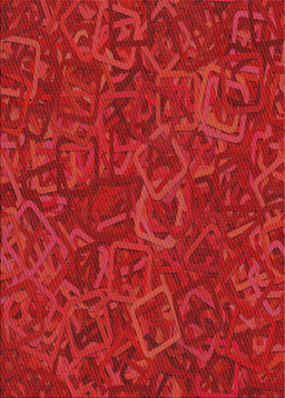 Machine Washable Transitional Fire Red Rug, wshpat2817