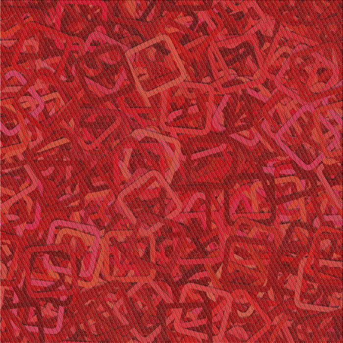 Square Patterned Red Novelty Rug, pat2817