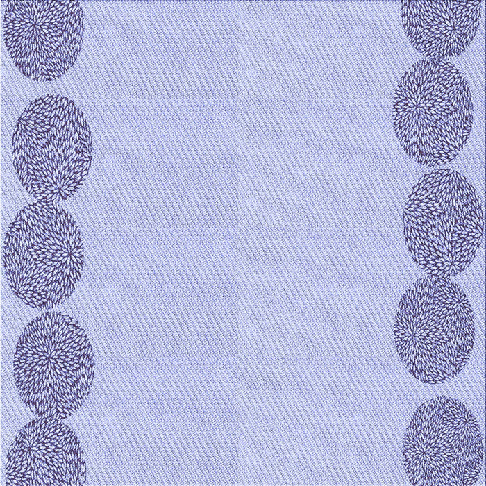 Round Machine Washable Transitional Blue Rug, wshpat2818blu