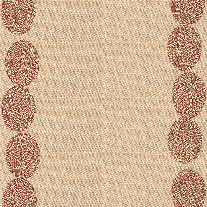 Round Patterned Khaki Gold Rug, pat2818brn