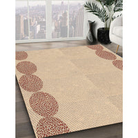 Patterned Khaki Gold Rug, pat2818brn