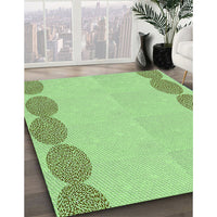 Patterned Pastel Green Rug, pat2818grn