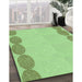 Patterned Pastel Green Rug in Family Room, pat2818grn