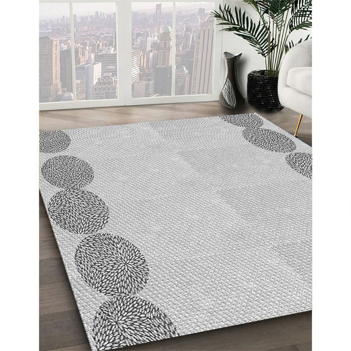 Machine Washable Transitional Platinum Gray Rug in a Family Room, wshpat2818gry